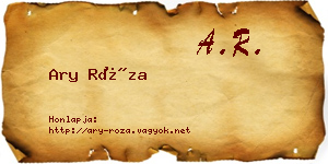 Ary Róza névjegykártya